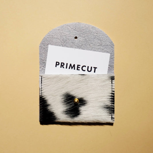 PRIMECUT Cardholder | Black + White Hair on Hide