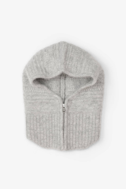 ARCTIC FOX The Alpaca Balaclava with Zip - Blizzard Grey - FW25