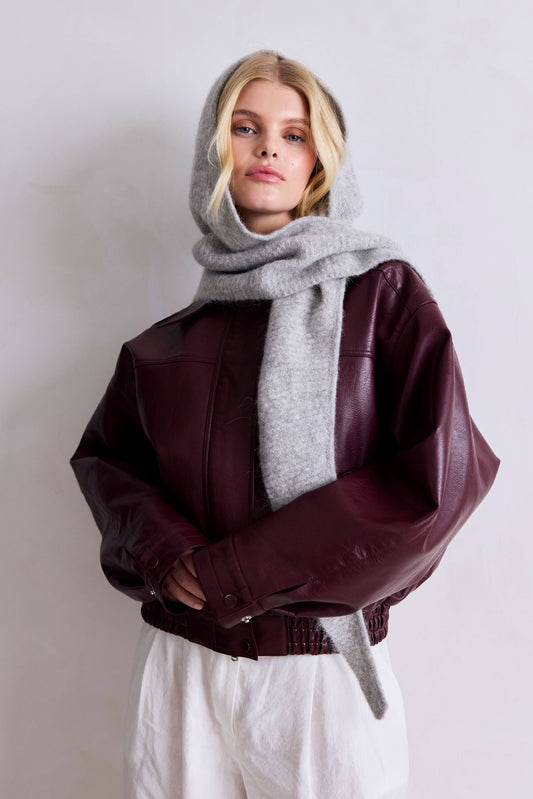 ARCTIC FOX The Alpaca Hooded Scarf - Blizzard Grey - FW25