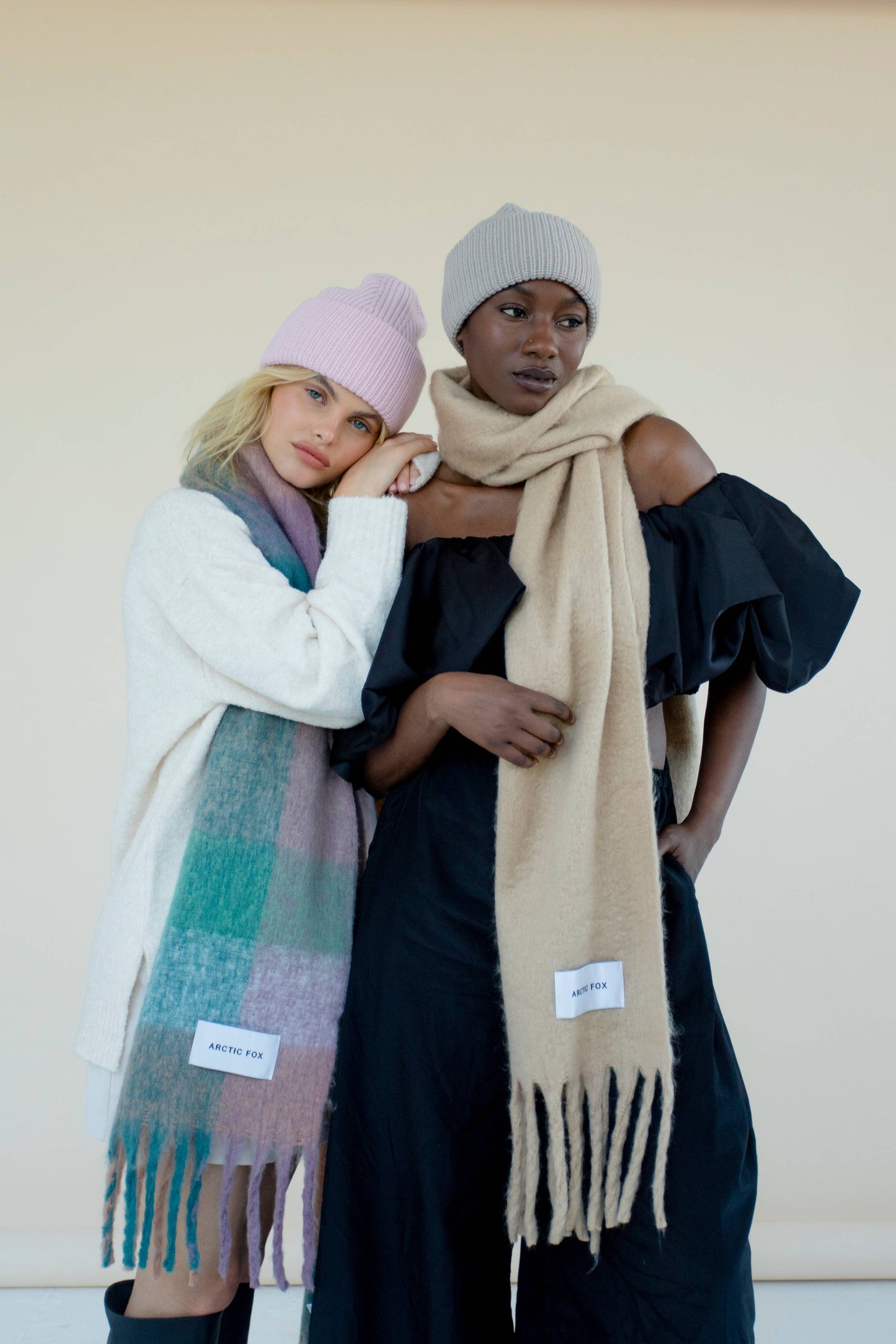 ARCTIC FOX The Reykjavik Scarf - 100% Recycled - Lilac Check - FW25