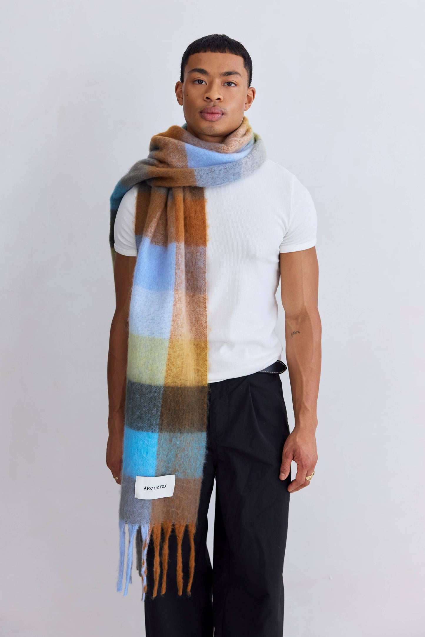 ARCTIC FOX The Reykjavik Scarf - 100% Recycled - Blue/Orange - FW25