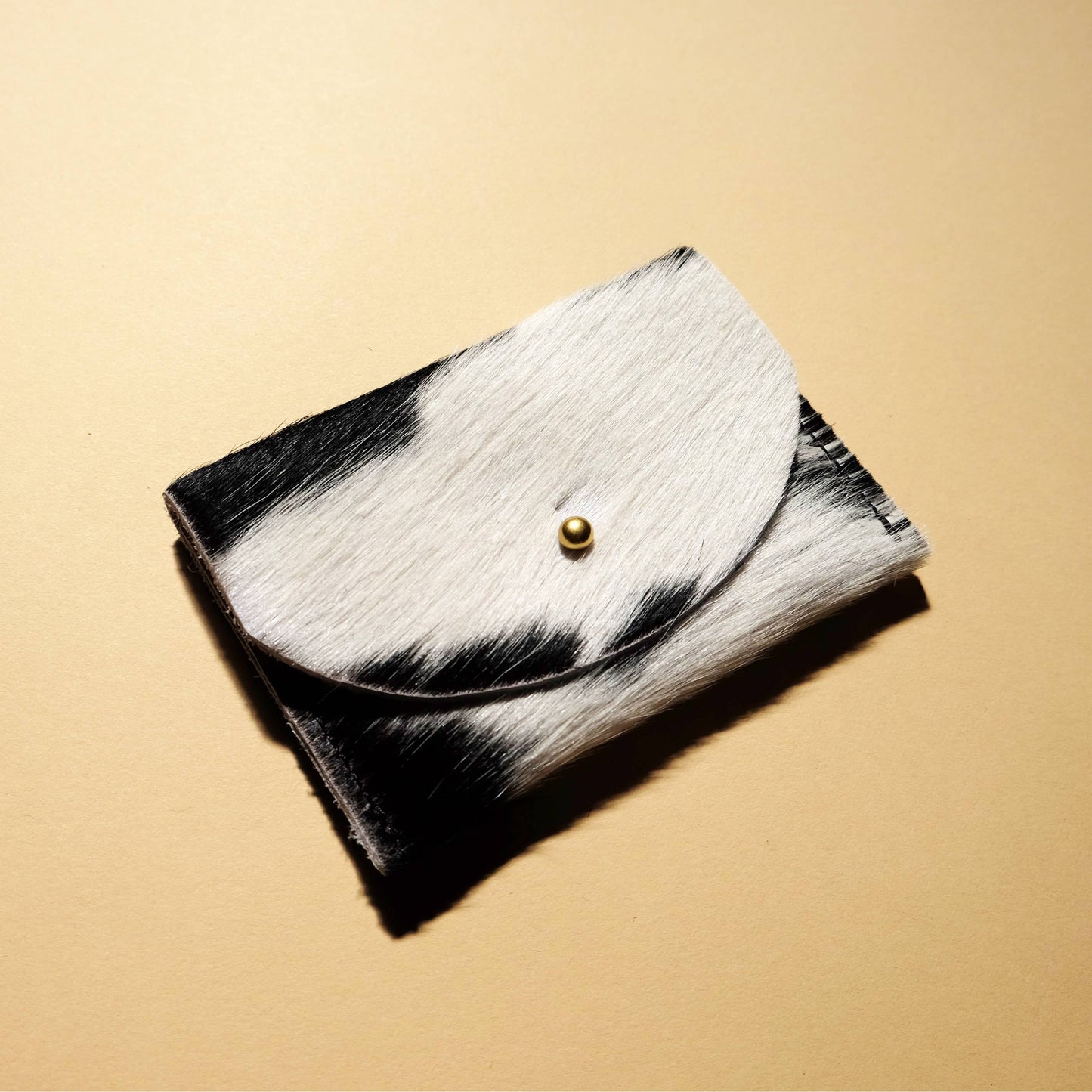 PRIMECUT Cardholder | Black + White Hair on Hide