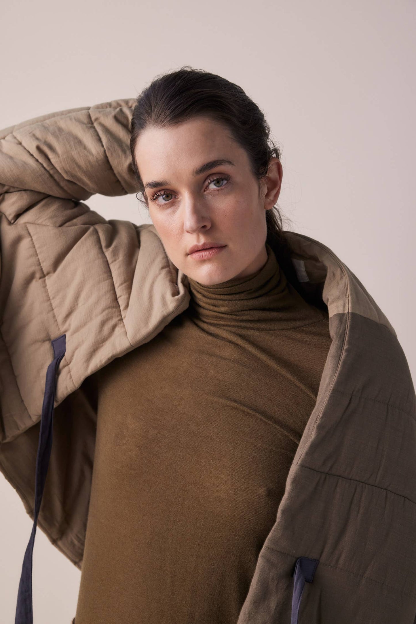 Blanket quilt jacket: Bronze/Grey / English / XS/S