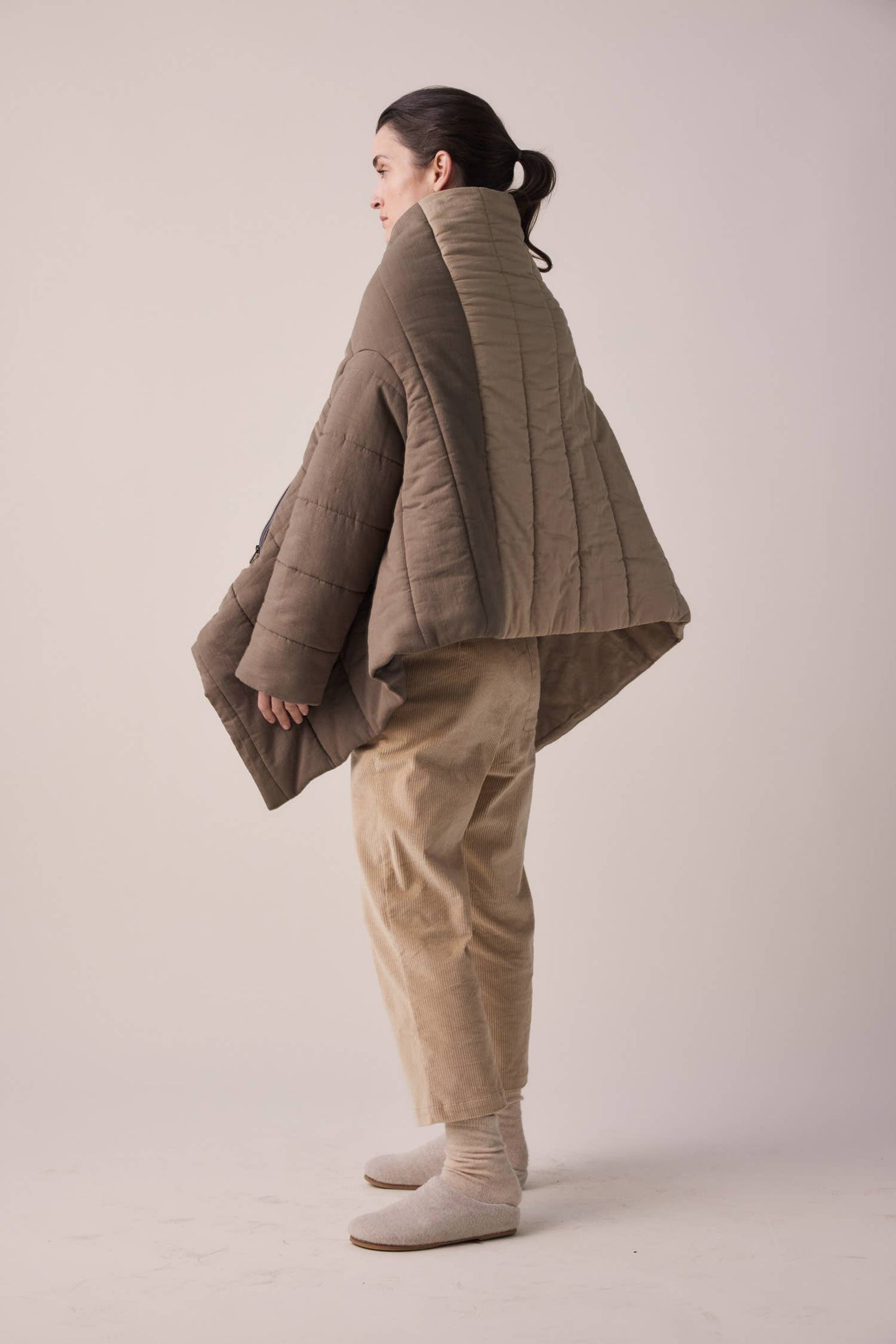 Blanket quilt jacket: Bronze/Grey / English / XS/S
