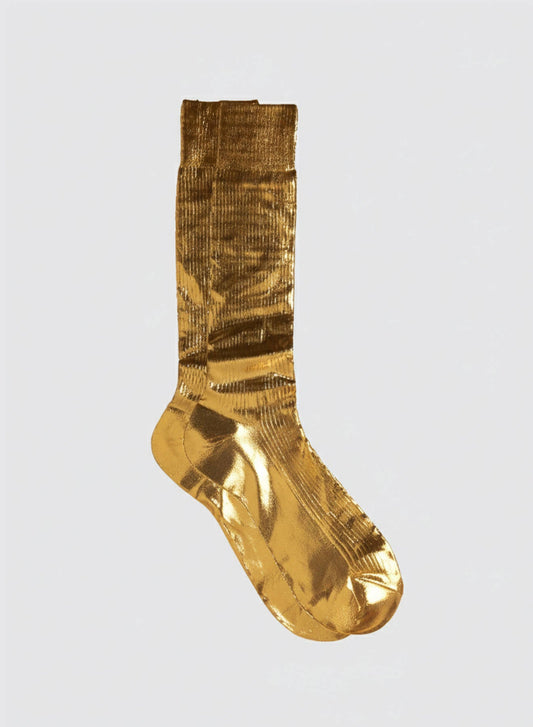 MARIA LA ROSA One Ribbed Laminated Socks | MEN