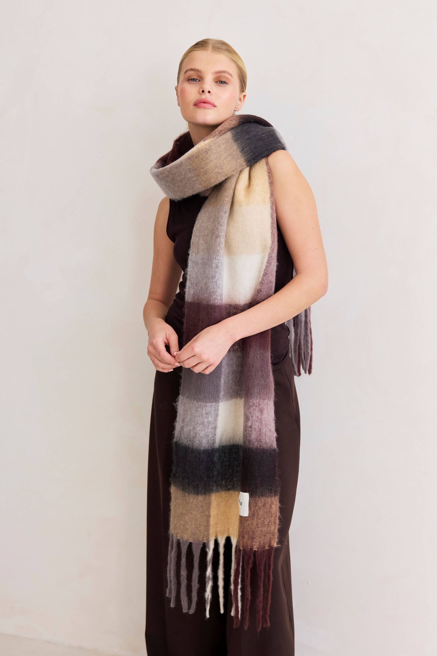 ARCTIC FOX The Reykjavik Scarf - 100% Recycled - Purple/Brown - FW25