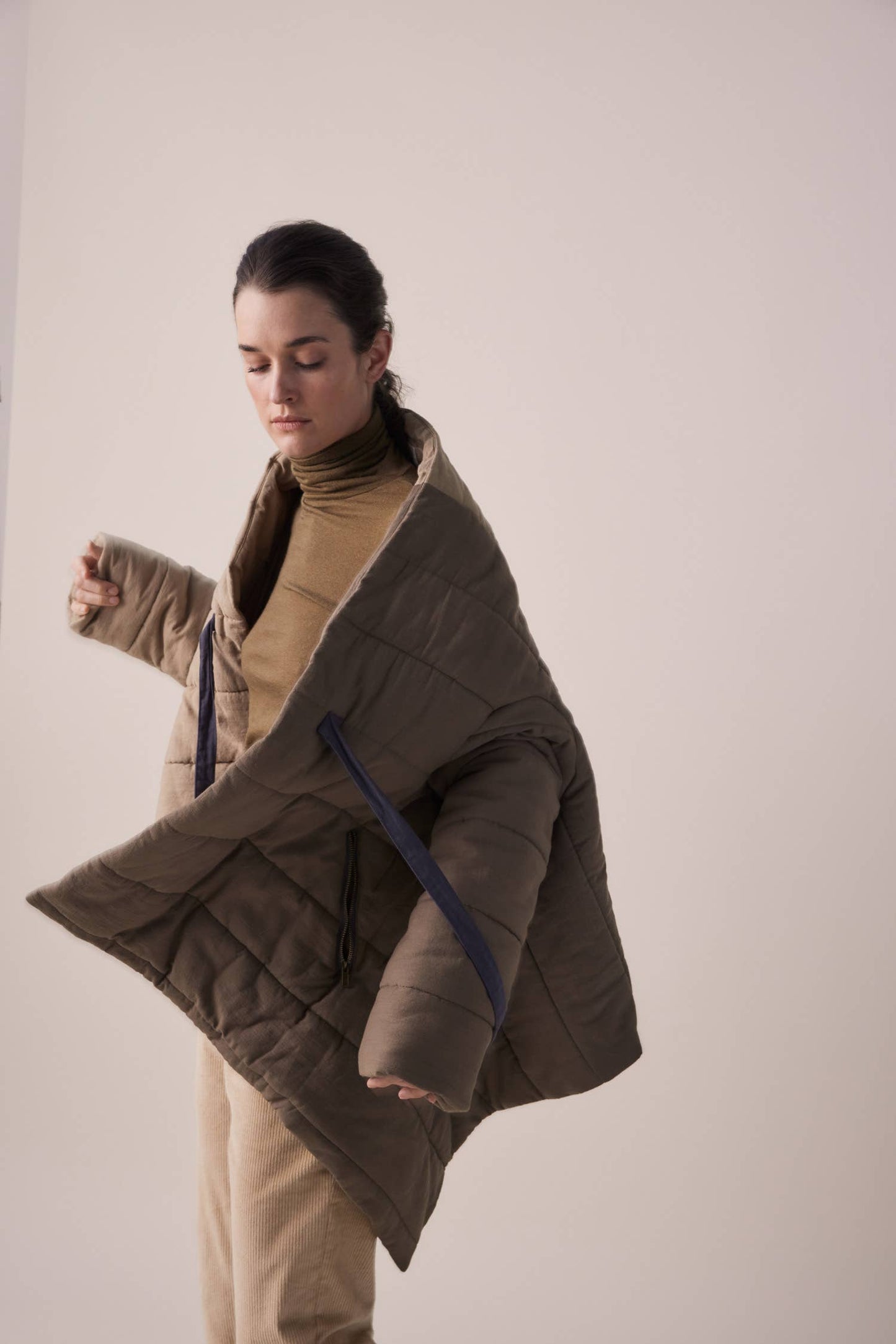 Blanket quilt jacket: Bronze/Grey / English / XS/S