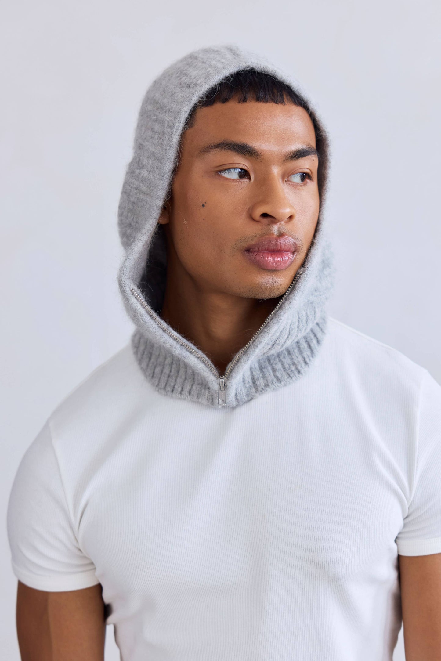 ARCTIC FOX The Alpaca Balaclava with Zip - Blizzard Grey - FW25