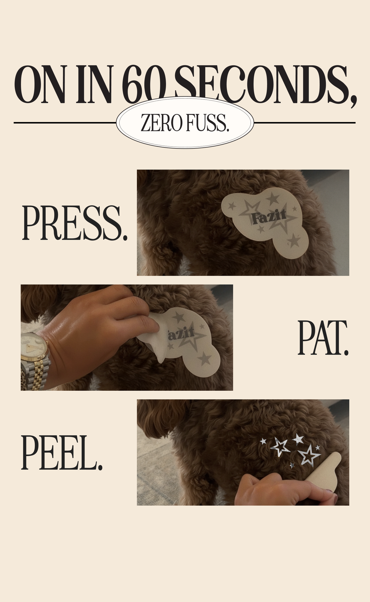 FAZIT Silver Star Speckles Pet Patches for Dogs