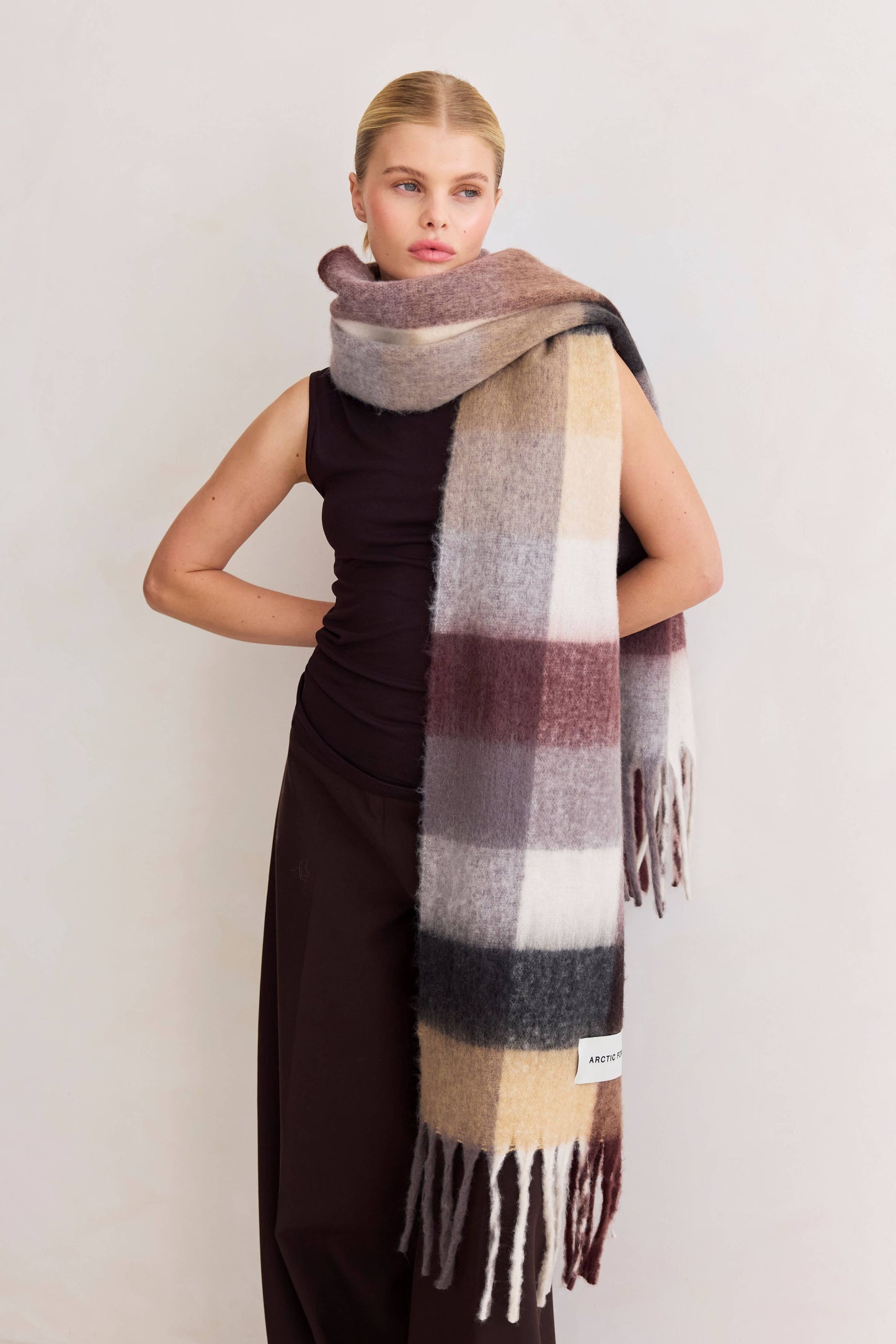 ARCTIC FOX The Reykjavik Scarf - 100% Recycled - Purple/Brown - FW25