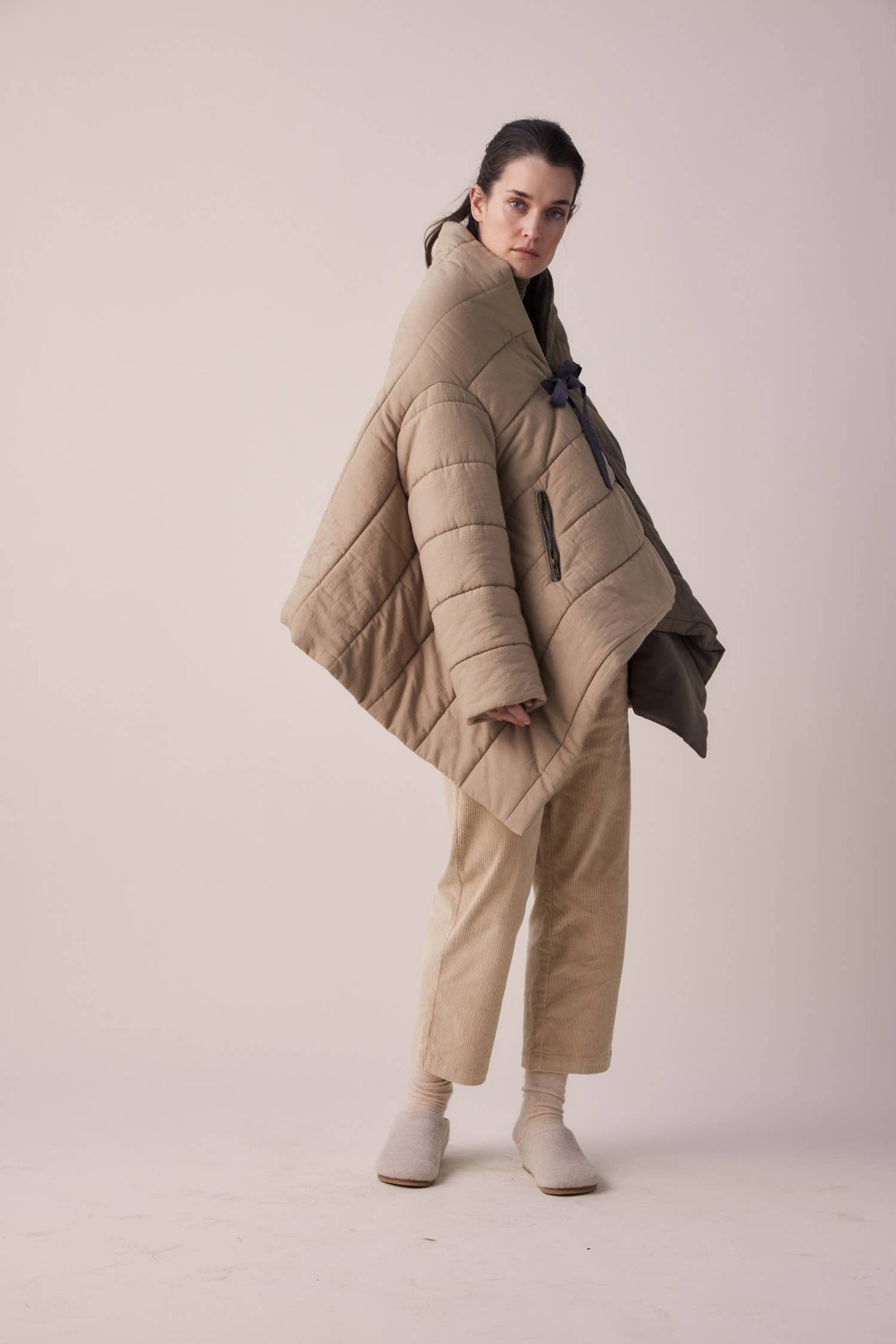 Blanket quilt jacket: Bronze/Grey / English / XS/S
