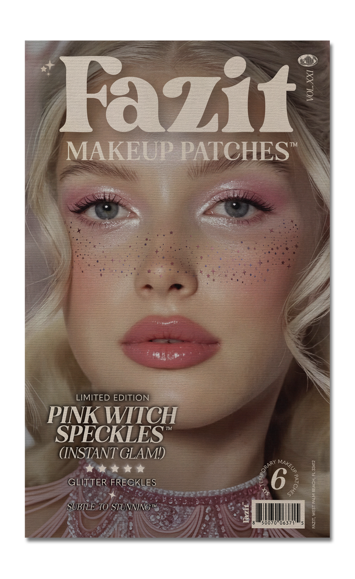 FAZIT Pink "Good" Witch Glitter Halloween Makeup Tattoo