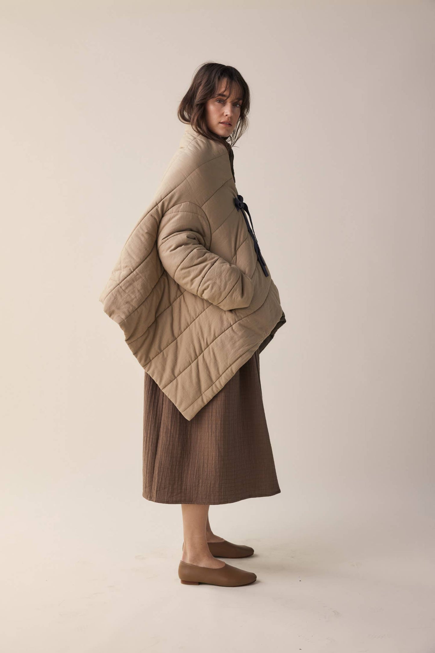 Blanket quilt jacket: Bronze/Grey / English / XS/S
