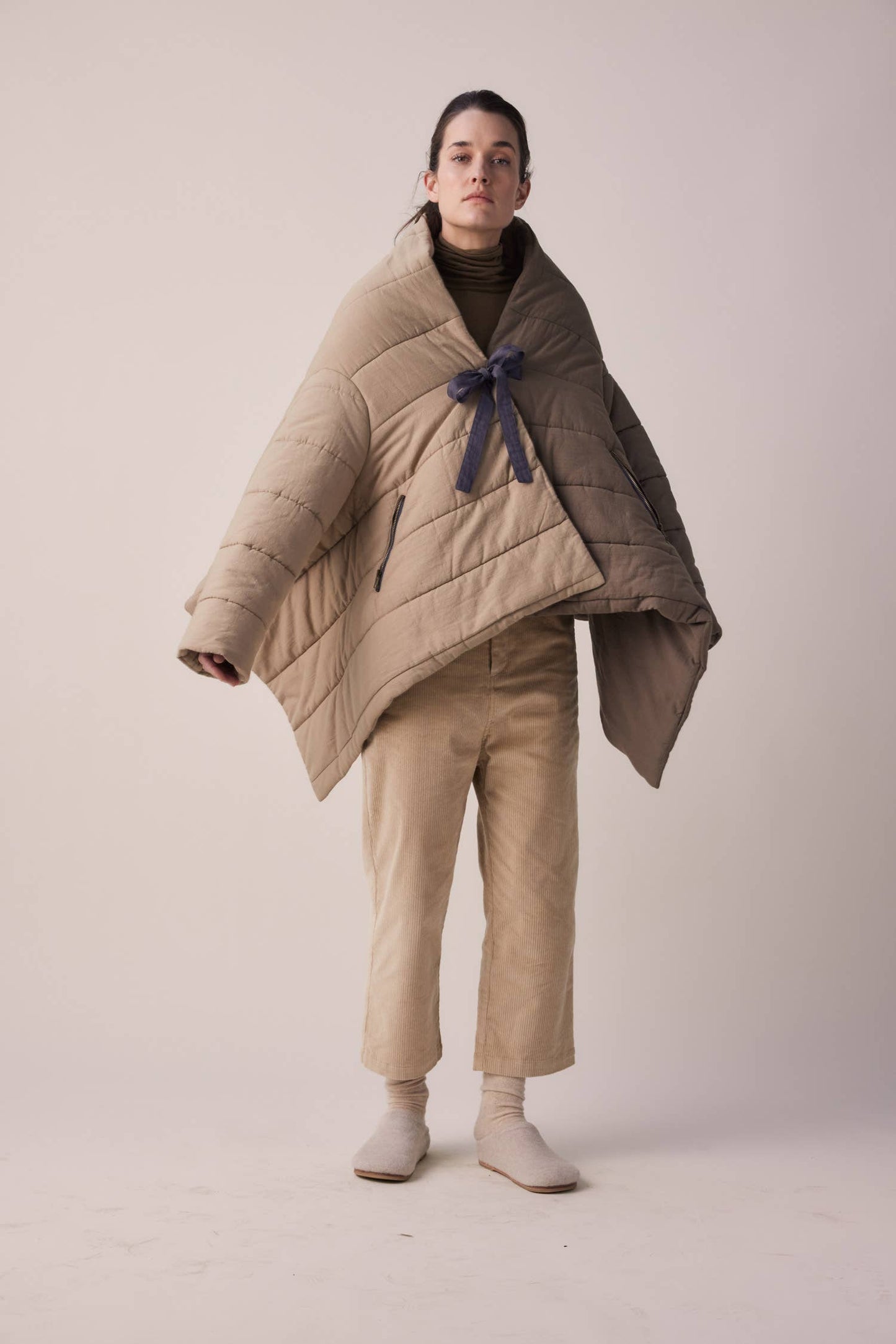 Blanket quilt jacket: Bronze/Grey / English / XS/S
