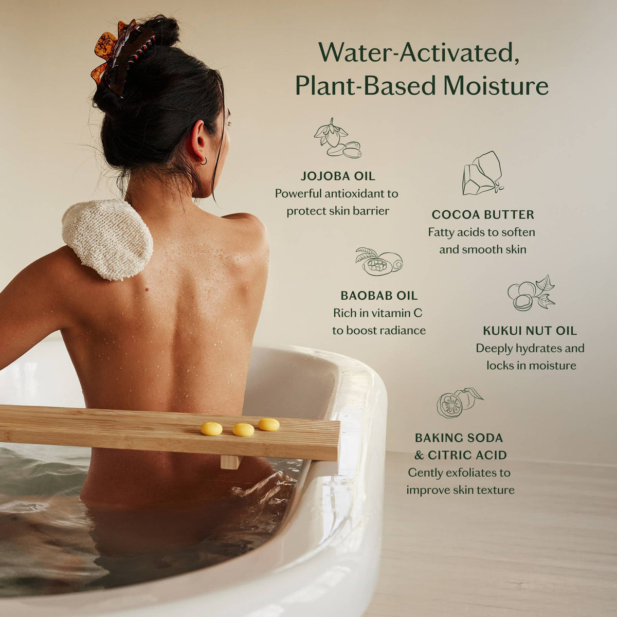 KATE MCLEOD Amber & Vanilla Pebble | Deep Moisturizing Bath & Shower Oil: Tray of 20
