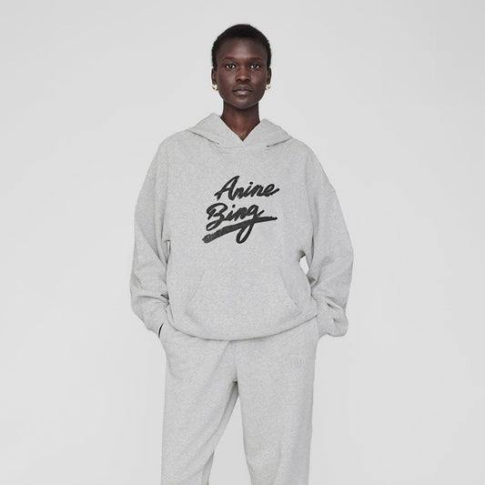 ANINE BING Harvey Sweatshirt Signature | Heather Grey