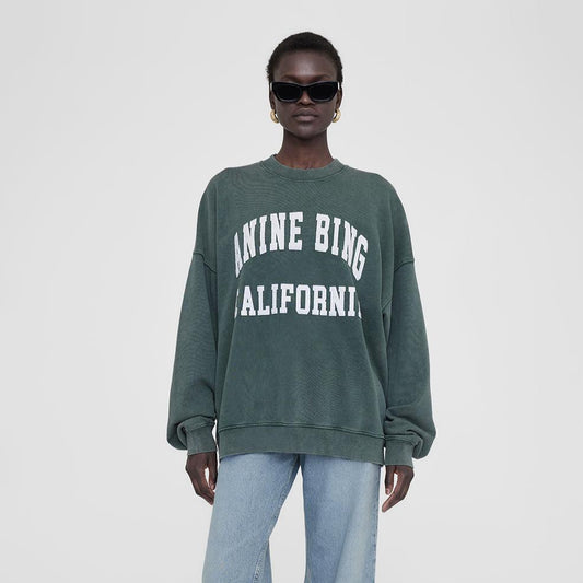 ANINE BING Miles Sweatshirt | Washed Dark Sage