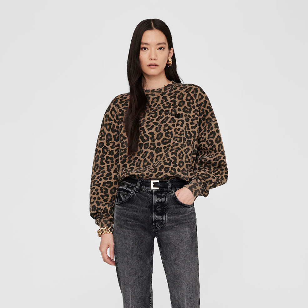 ANINE BING Miles Sweatshirt | Leopard
