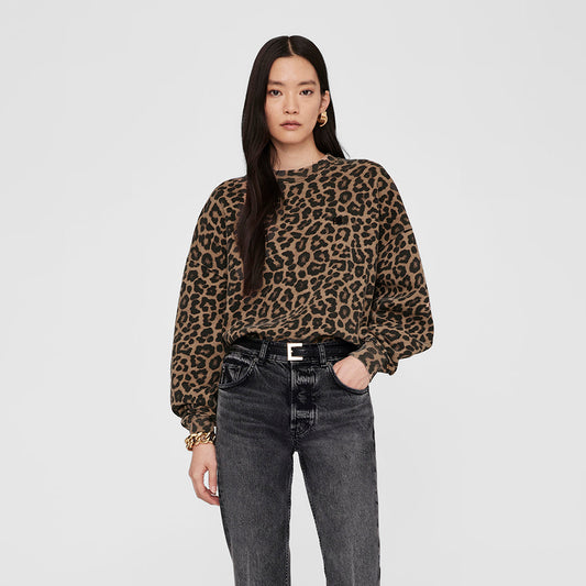 ANINE BING Miles Sweatshirt | Leopard