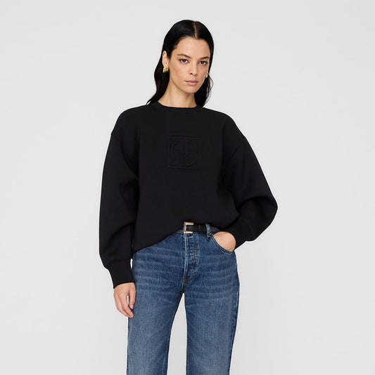 ANINE BING Alto Sweatshirt Framed Monogram | Black