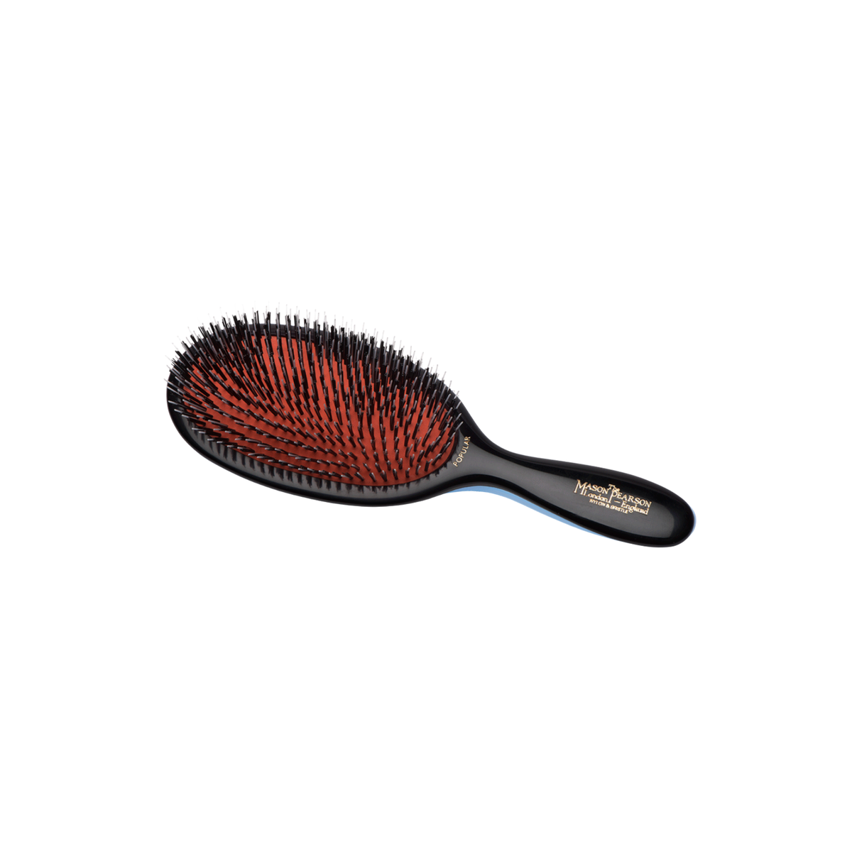 Mason Pearson BN1 Popular Brush in Dark Ruby — mixed boar bristle and nylon hairbrush, full size