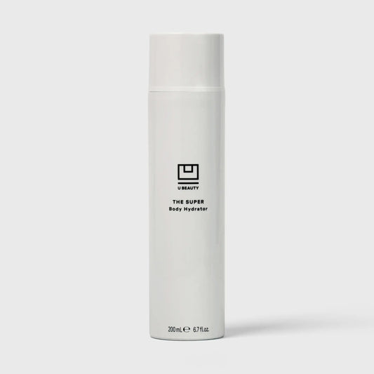 White body hydrator bottle with black text on a white background