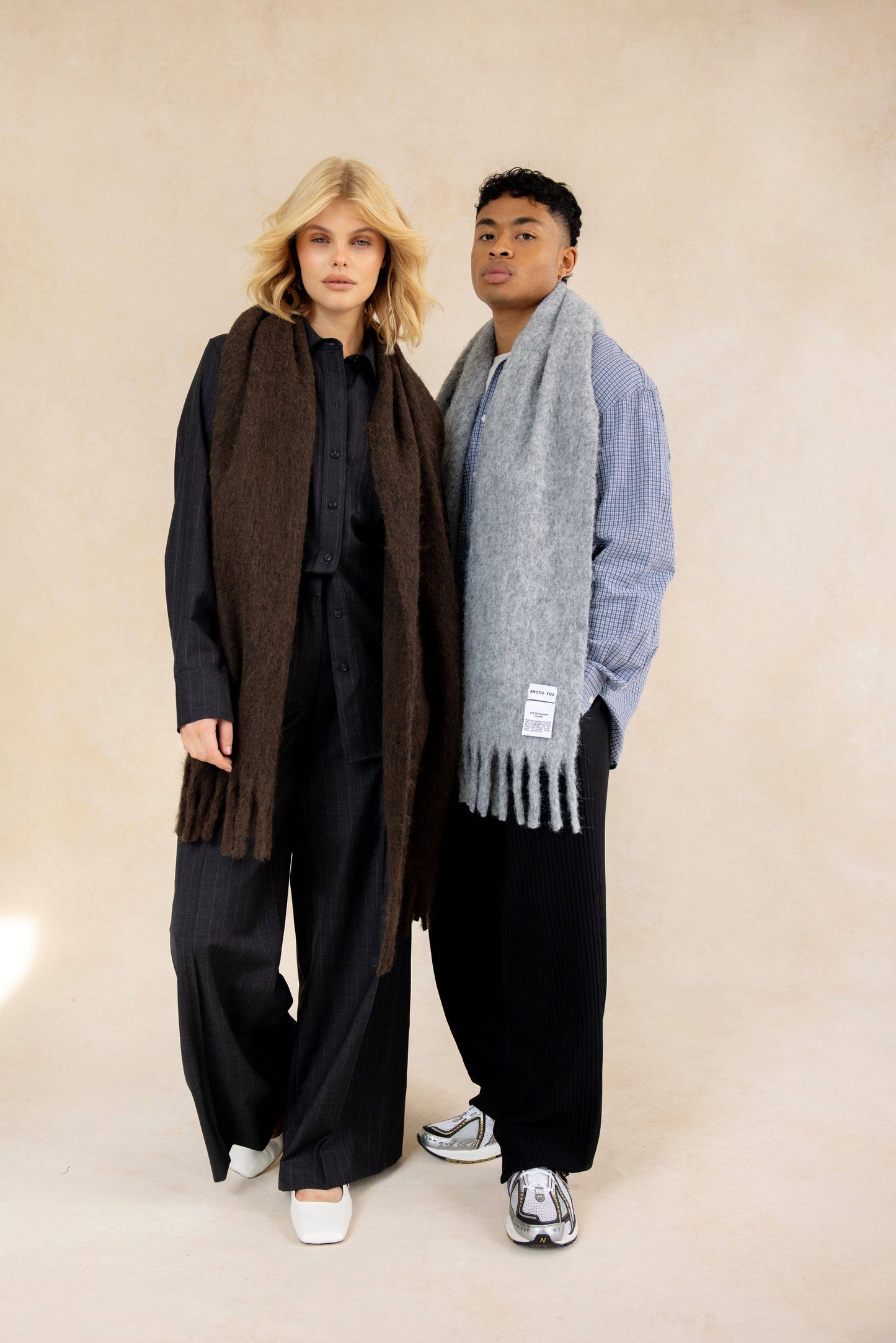 ARCTIC FOX The Reykjavik Scarf with RWS Wool - Grey - FW25