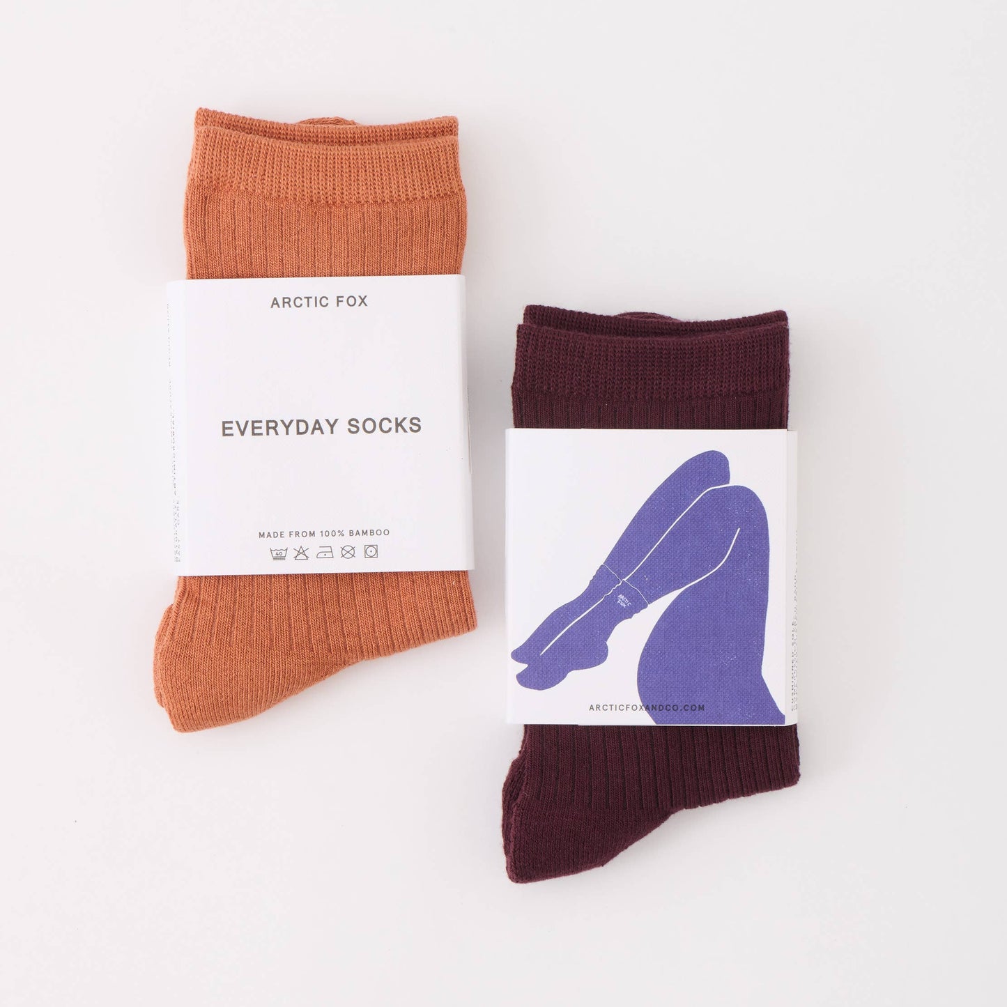 ARCTIC FOX The Everyday Socks - 100% Bamboo - Red - FW25