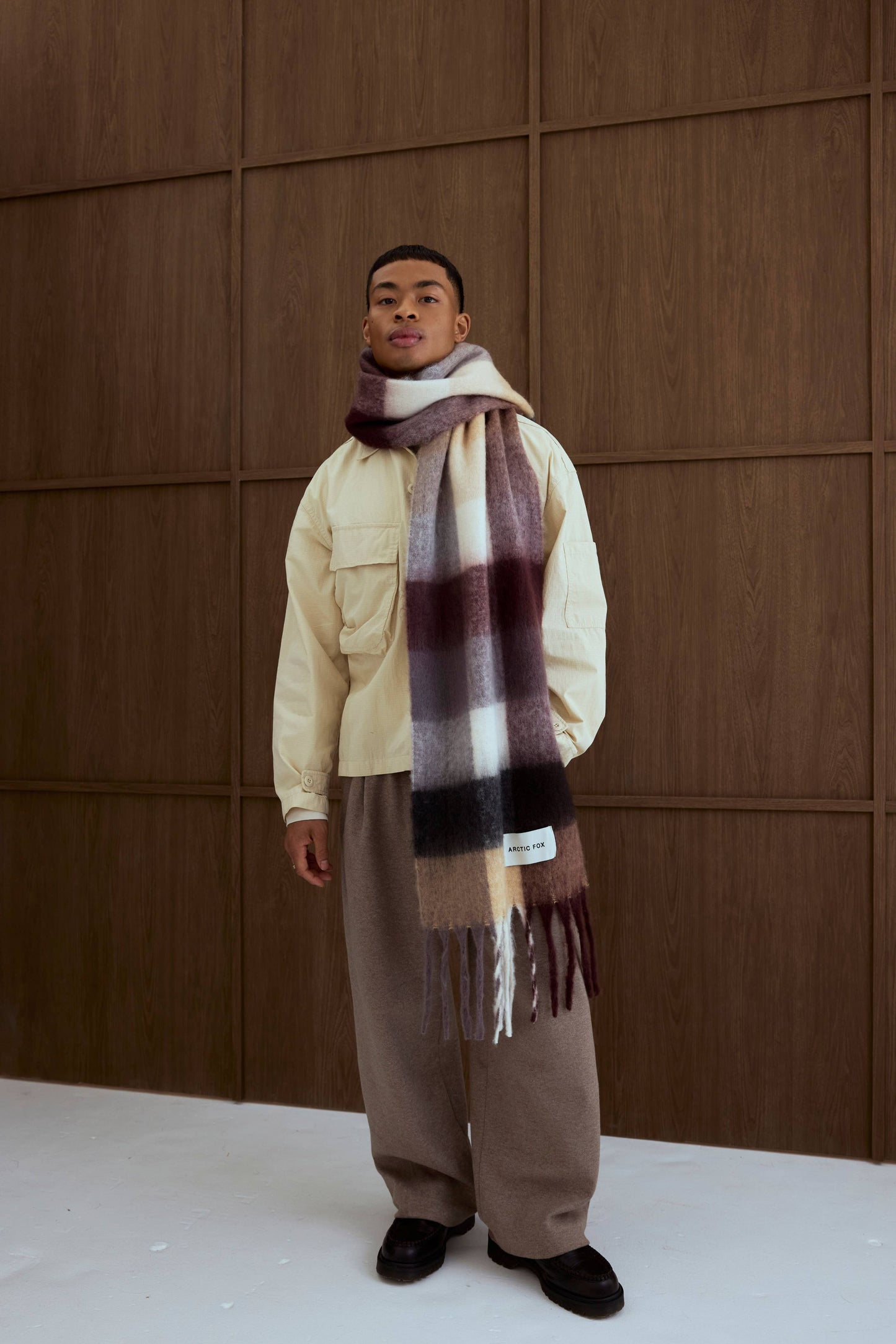 ARCTIC FOX The Reykjavik Scarf - 100% Recycled - Purple/Brown - FW25