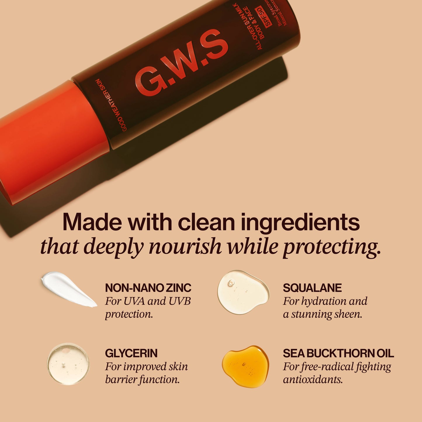 G.W.S The All-Over Sun Milk SPF 50 for Face & Body