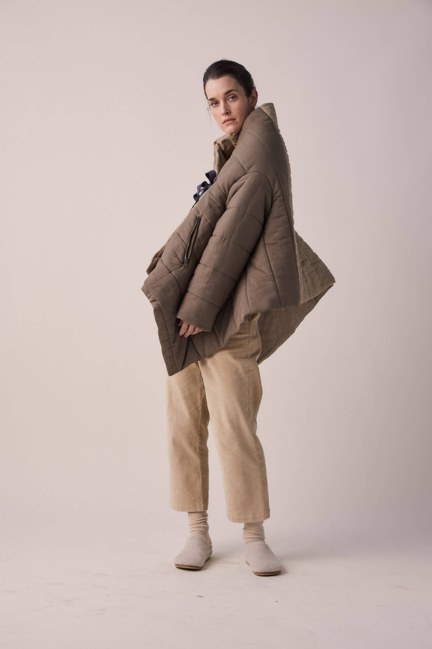Blanket quilt jacket: Bronze/Grey / English / XS/S