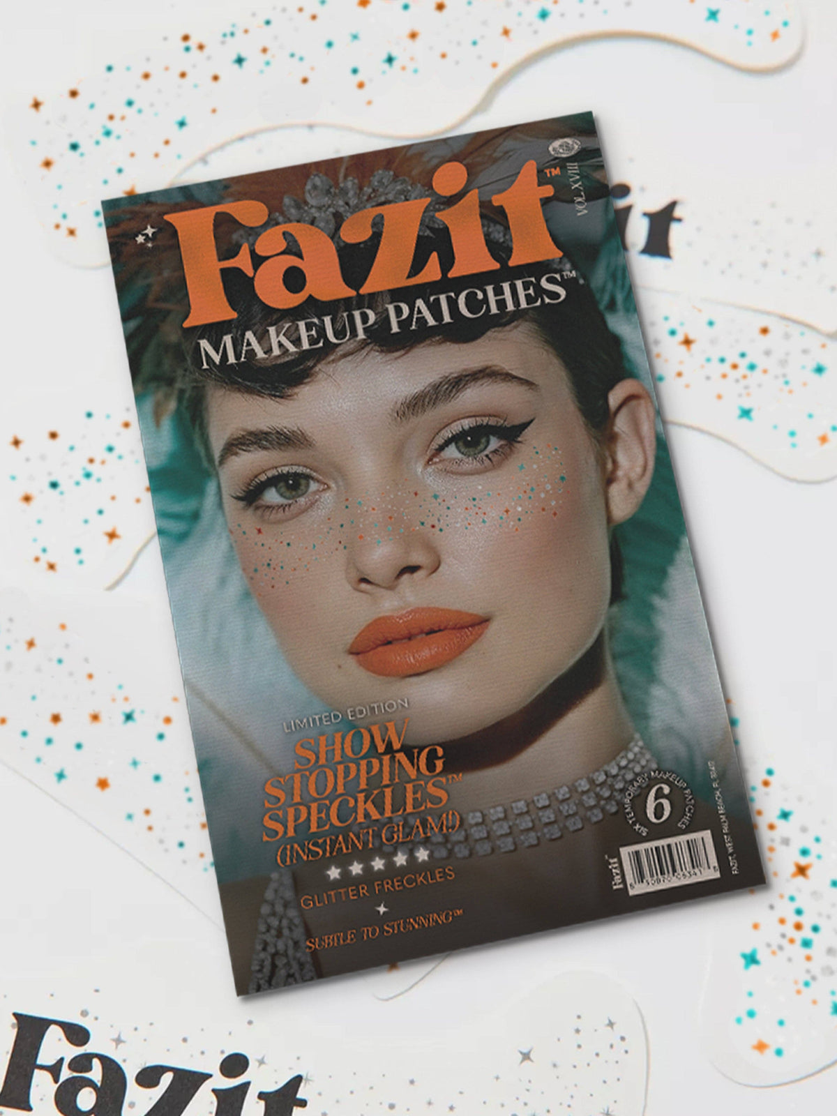 FAZIT Orange Blue Silver Glitter Halloween Makeup Tattoo