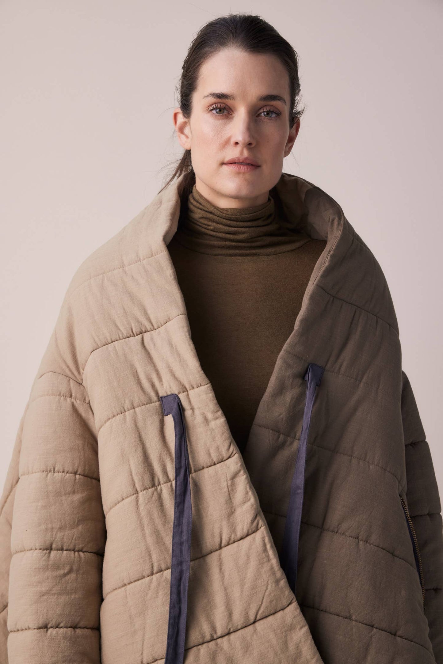 Blanket quilt jacket: Bronze/Grey / English / XS/S