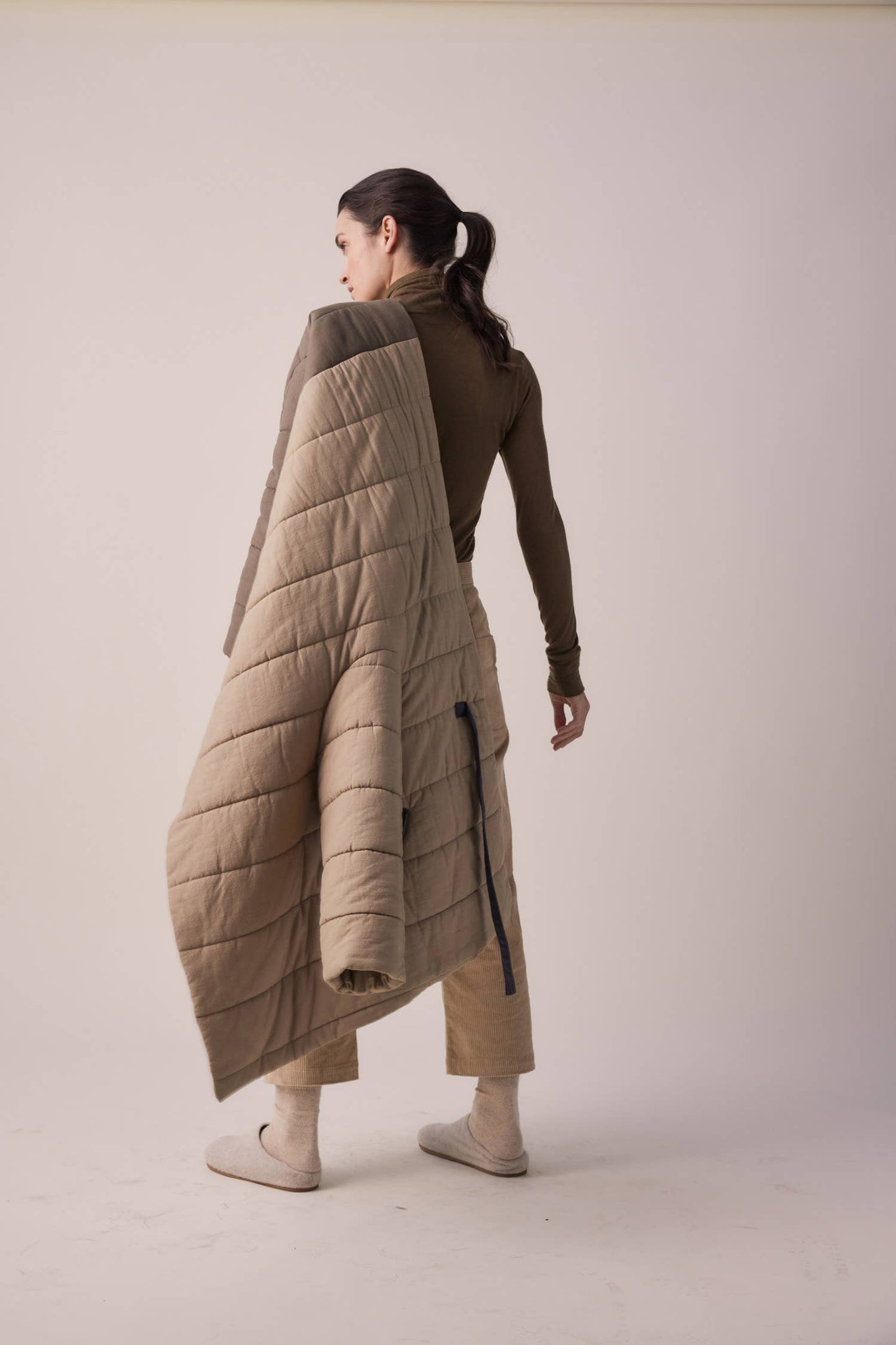 Blanket quilt jacket: Bronze/Grey / English / XS/S