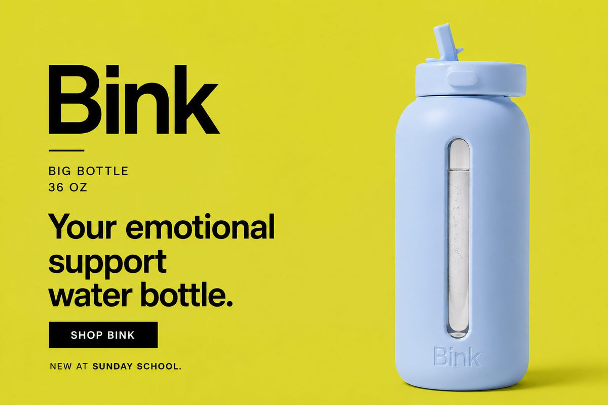 Bink glass and stainless water bottles