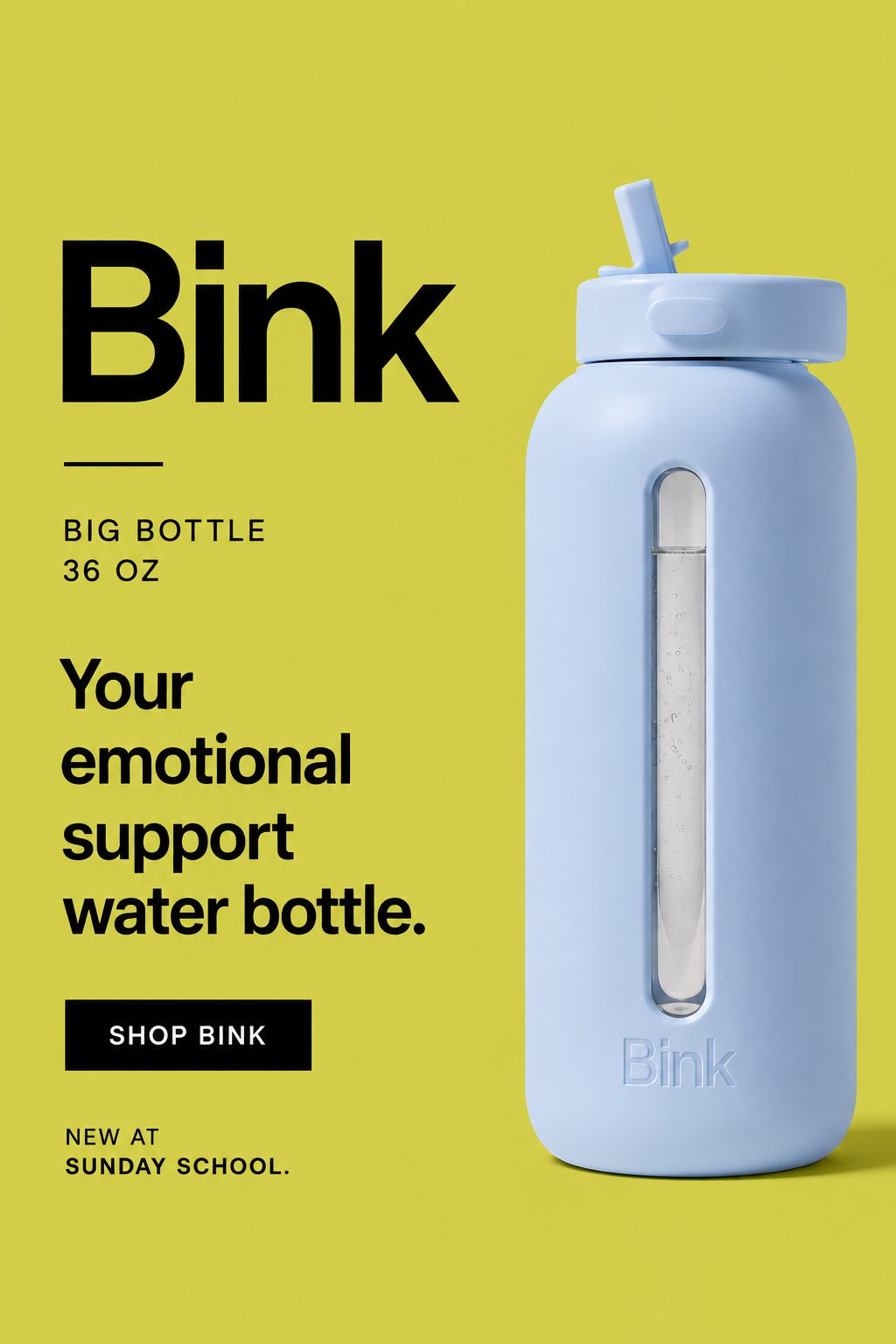 Bink glass and stainless water bottles