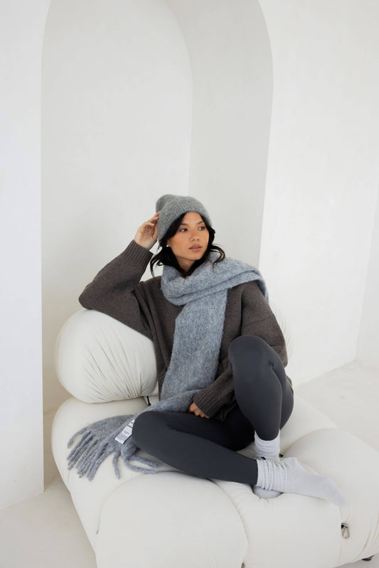 ARCTIC FOX The Reykjavik Scarf with RWS Wool - Grey - FW25