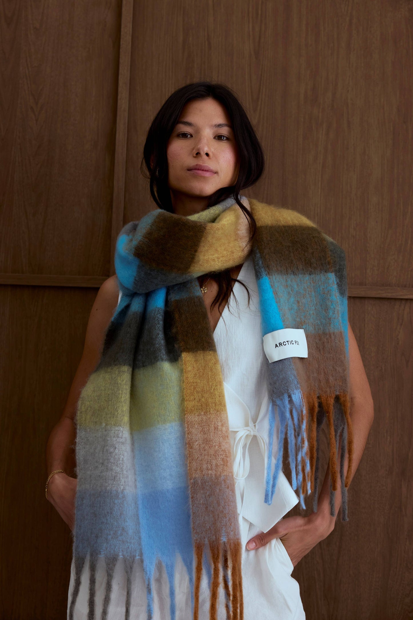 ARCTIC FOX The Reykjavik Scarf - 100% Recycled - Blue/Orange - FW25