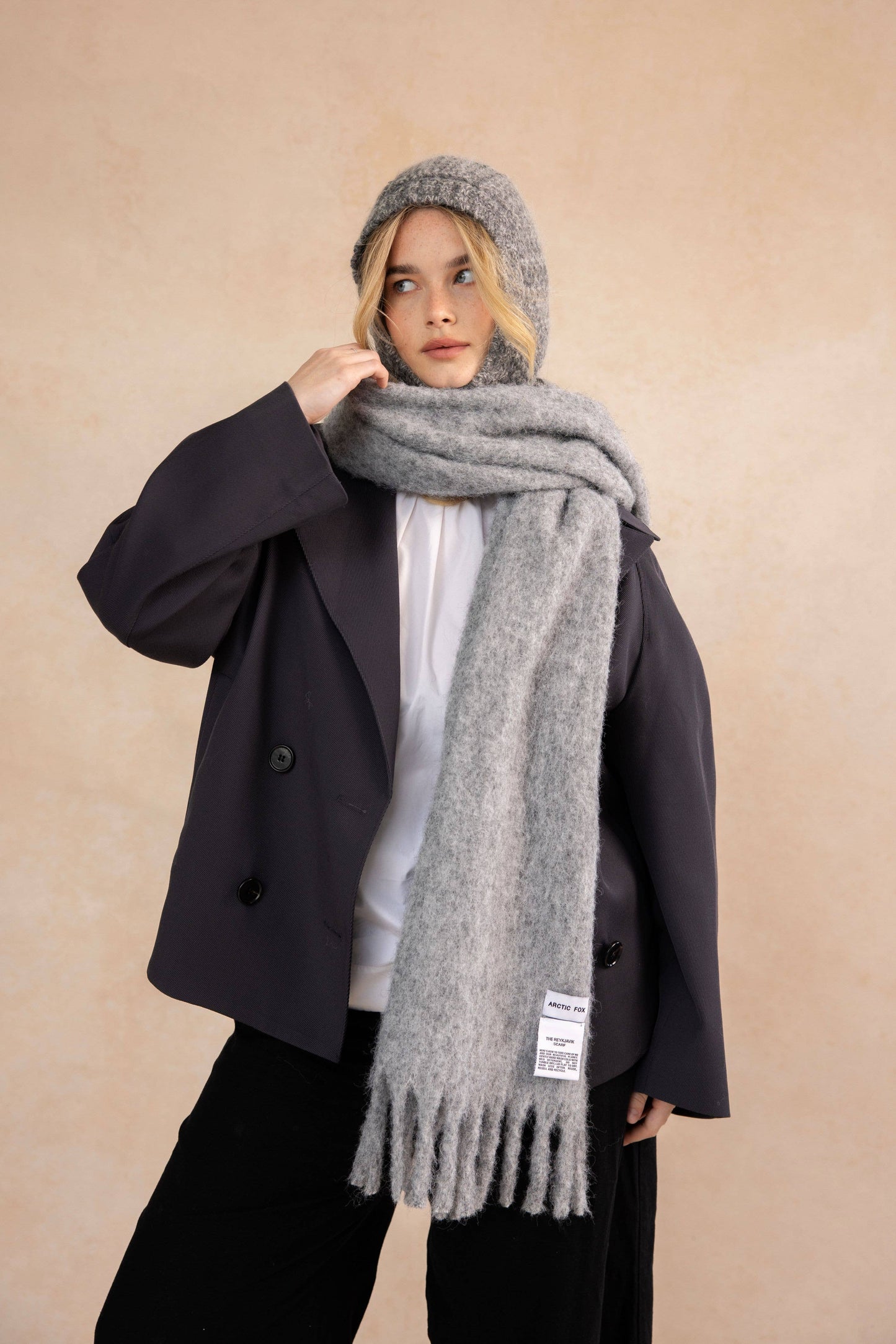 ARCTIC FOX Alpaca Balaclava Fitted Hood - Alpine Cloud - FW25