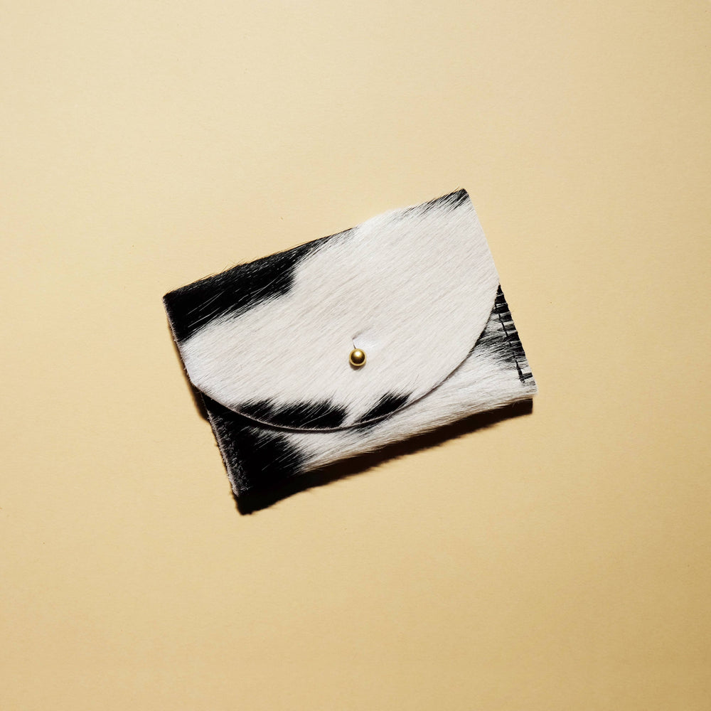 PRIMECUT Cardholder | Black + White Hair on Hide