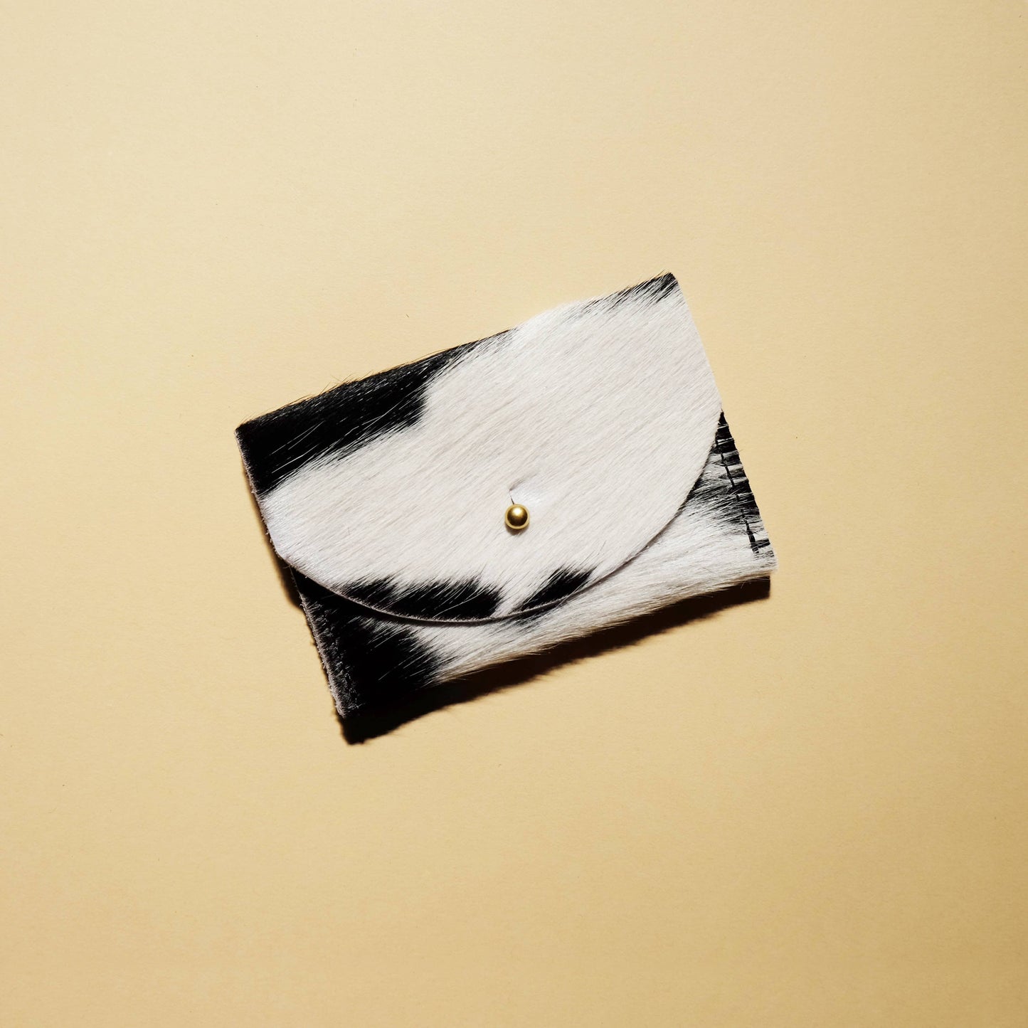 PRIMECUT Cardholder | Black + White Hair on Hide