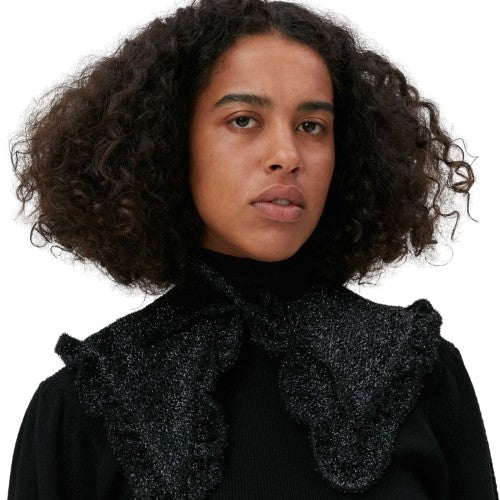 GANNI Sparkle Black Frill Collar